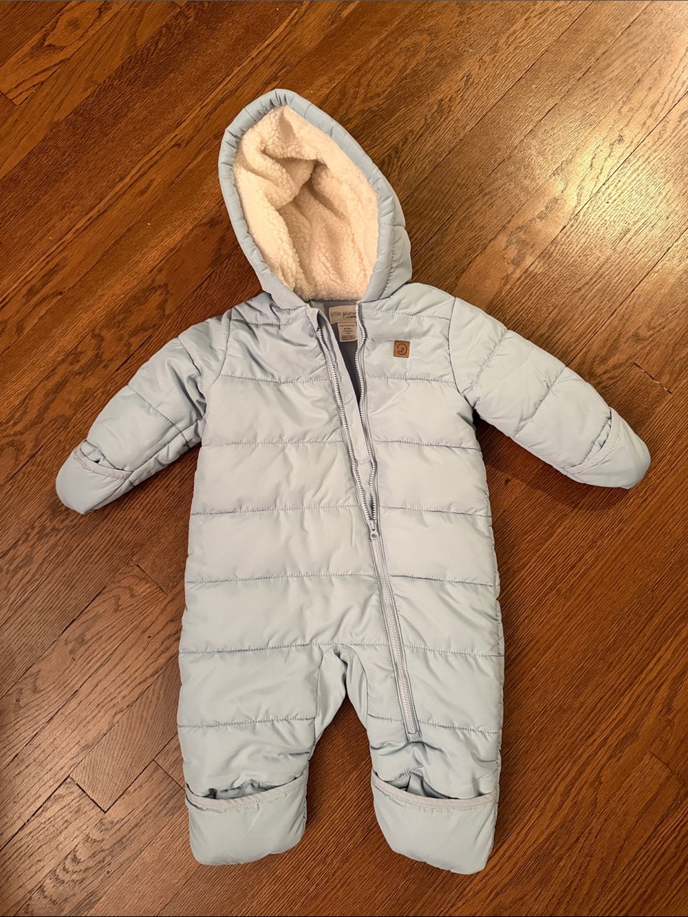 Little Planet by Carter's Light Blue Plush-Lined Puffer One-Piece Footie